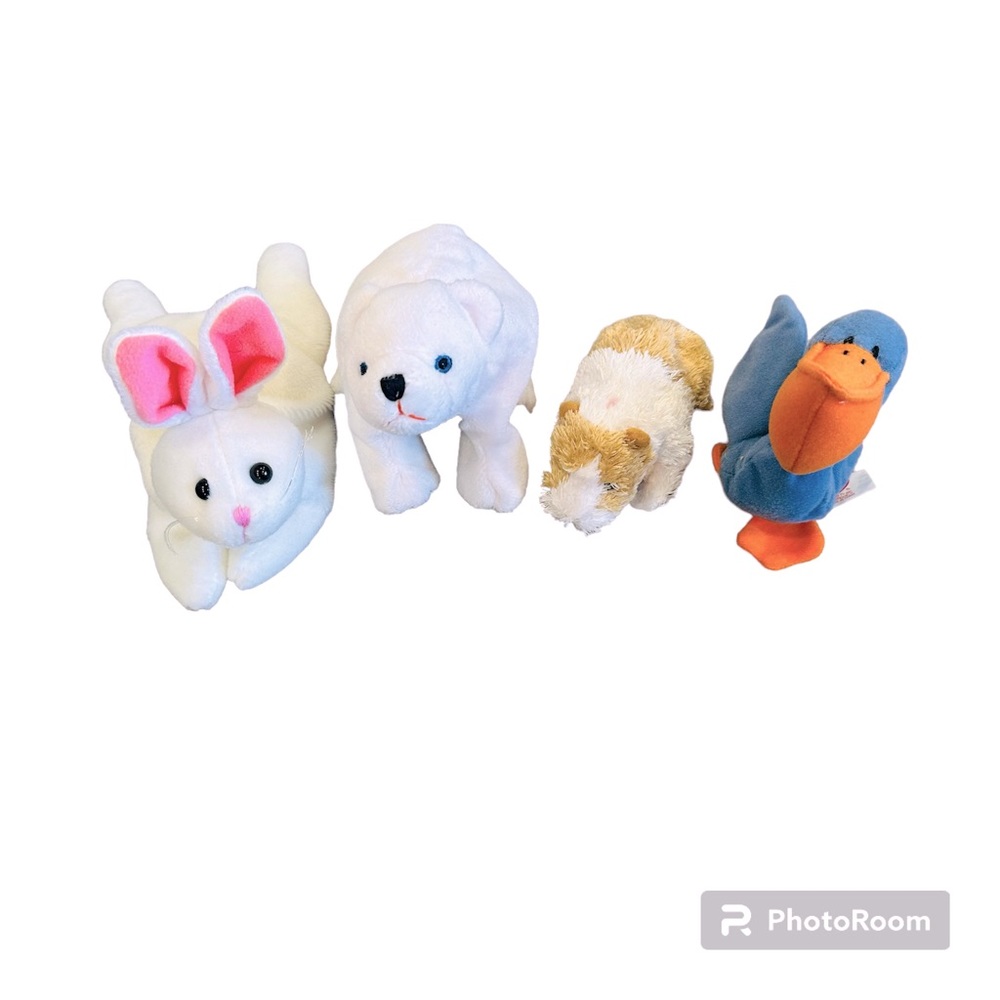 Beanbag Plush Toy Lot Y2K Scoop PelicanGymboree Polar Bear Twitch Guinea Pig